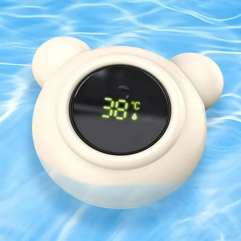 Thermomètre de bain bébé affichant la température de l'eau Image