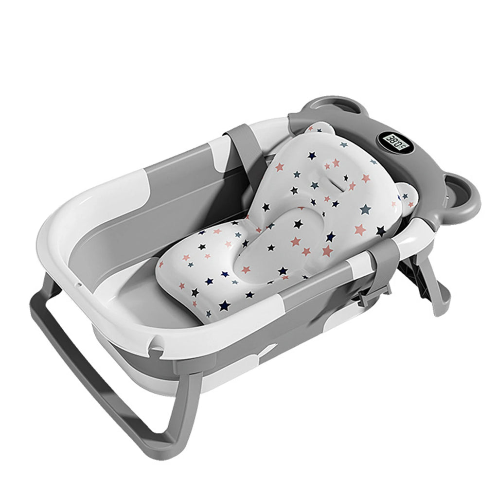 Baignoire bébé pliable avec thermomètre et coussin