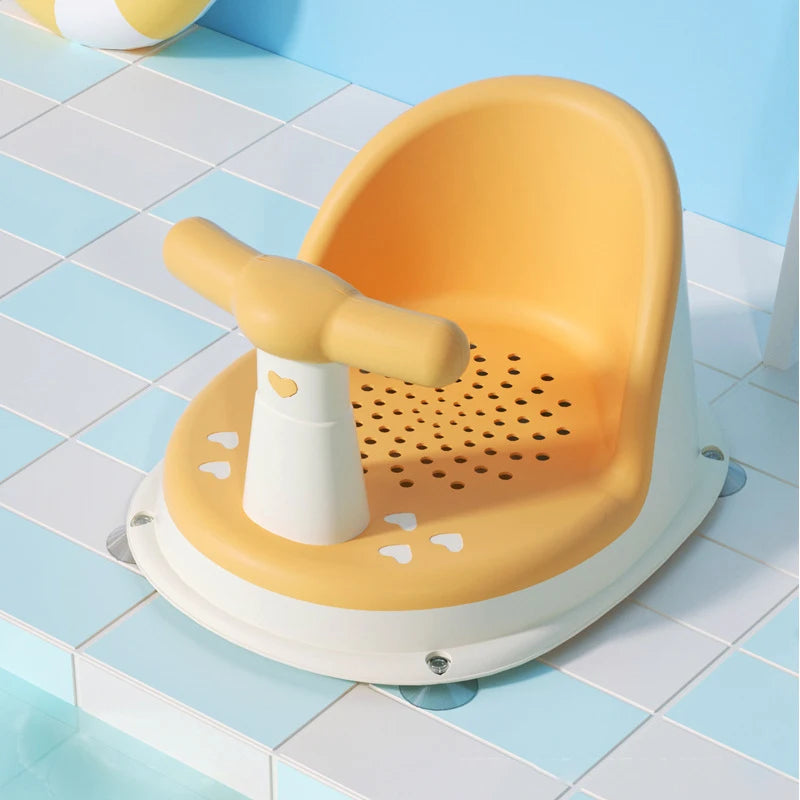 Siège de bain bébé antidérapant, coloris jaune