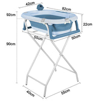 Baignoire bébé pliable 2 en 1 sur pied, coloris bleu