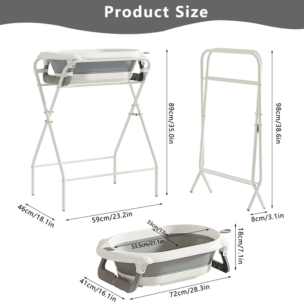 Baignoire bébé pliable 3 en 1 - Gris