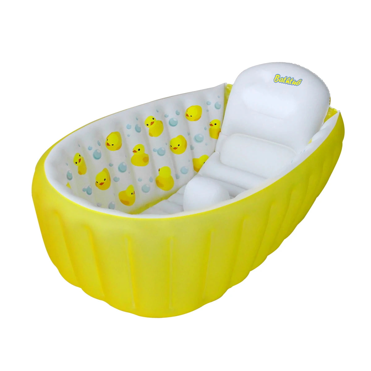 Baignoire bébé gonflable avec dossier, coloris jaune