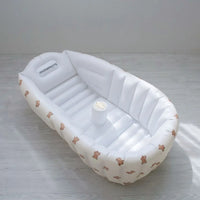 Baignoire bébé gonflable pompe intégrée, motif ourson câlin