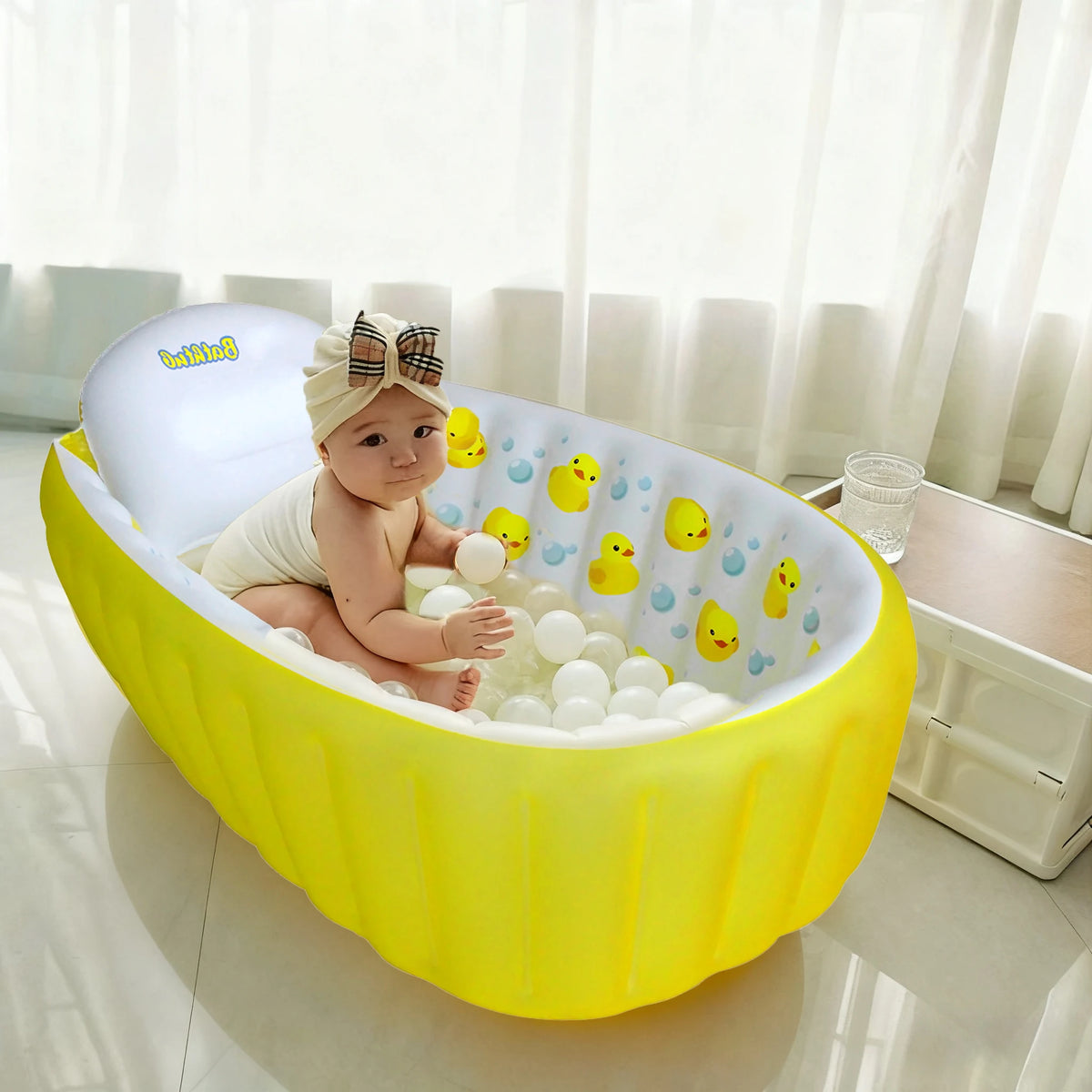 Baignoire bébé gonflable avec dossier antidérapante