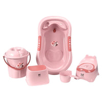 Coffret Cadeau de Naissance - ensemble de bain bébé 5 pièces avec tabouret et seau