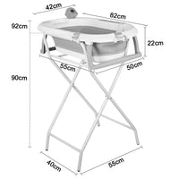 Baignoire bébé pliable 2 en 1 sur pied, coloris gris
