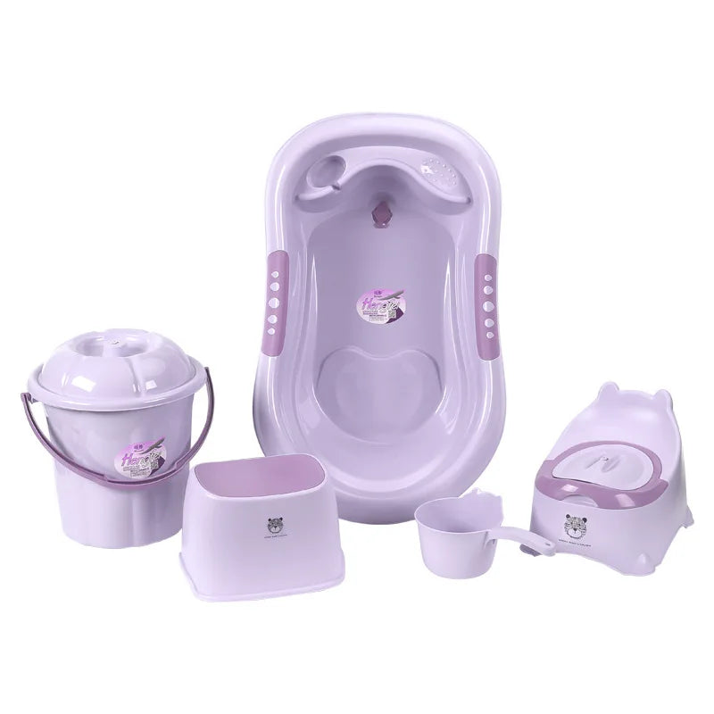 Ensemble de bain bébé 5 pièces, coloris violet