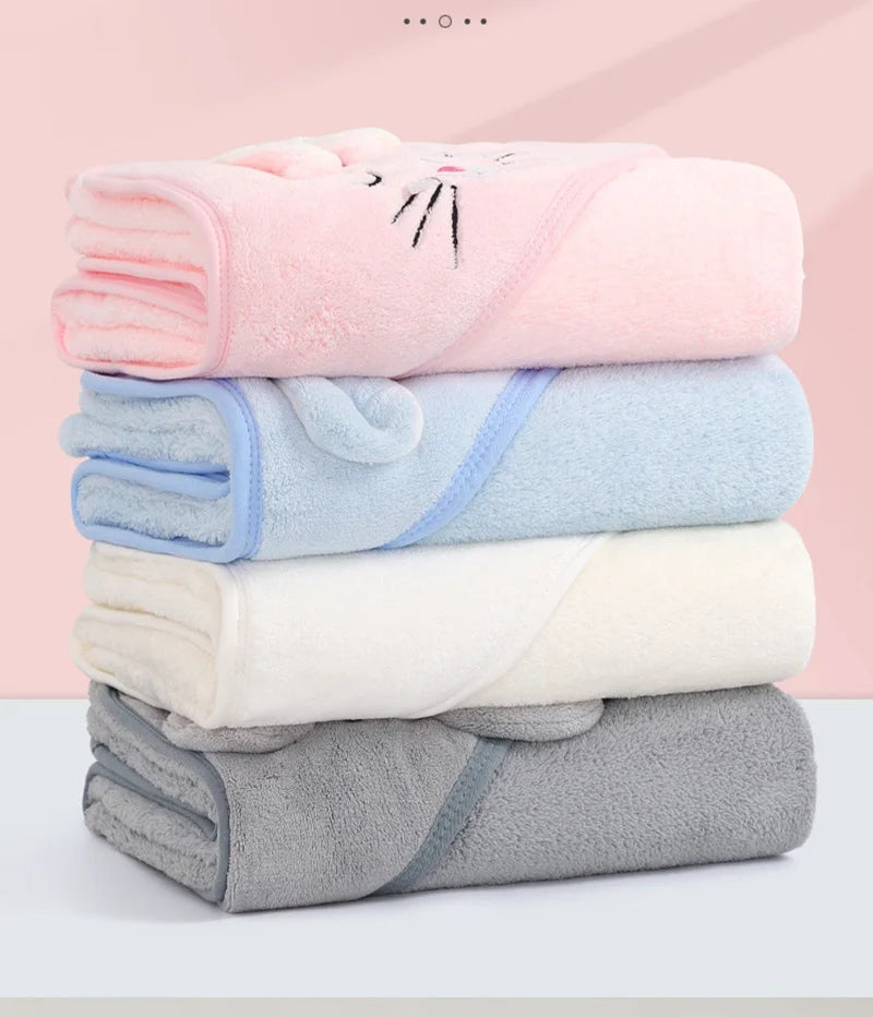 Serviette de bain bébé à capuche ultra douce