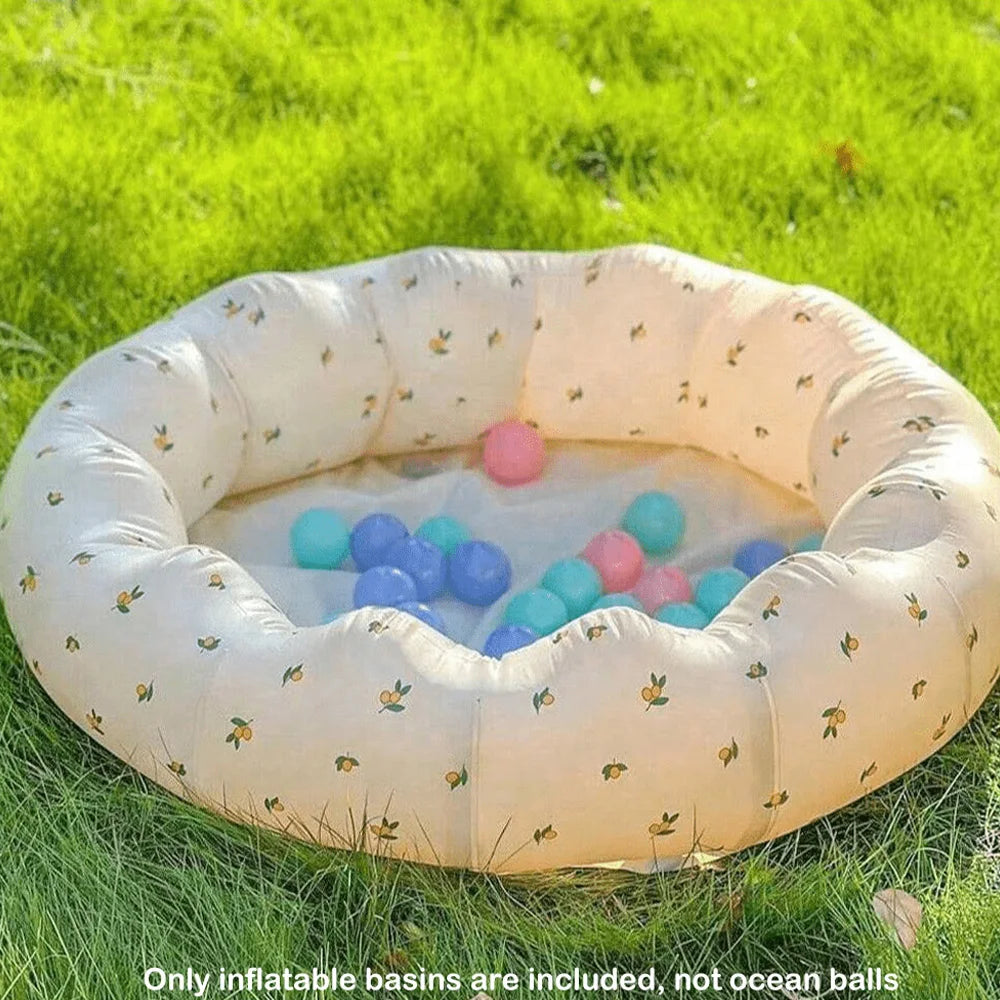 Baignoire bébé gonflable pompe intégrée, motif olive grand format