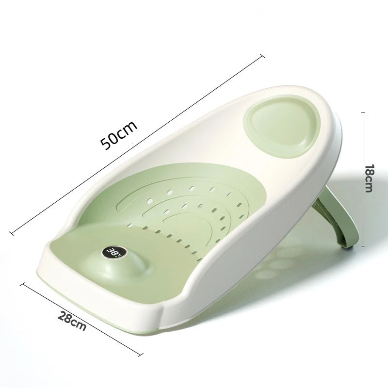Transat de bain bébé gris avec thermomètre intégré