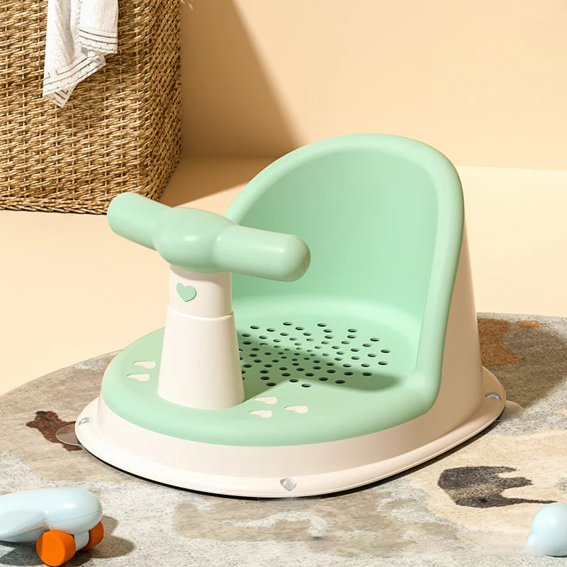 Siège de bain bébé antidérapant, coloris vert