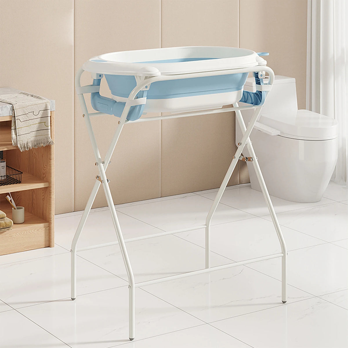 Baignoire bébé 3 en 1, système de pliage
