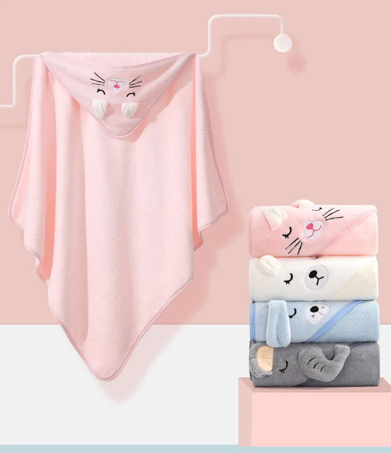 Serviette de bain bébé à capuche ultra douce