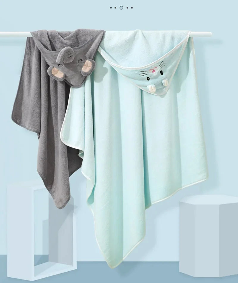 Serviette de bain bébé à capuche ultra douce