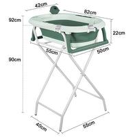 Baignoire bébé pliable 2 en 1 sur pied, coloris vert