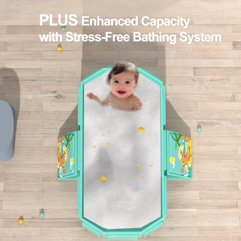 Baignoire de voyage pliable, pliée pour le transport