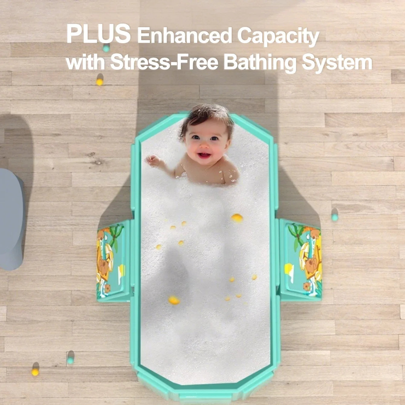 Baignoire de voyage pliable, pliée pour le transport