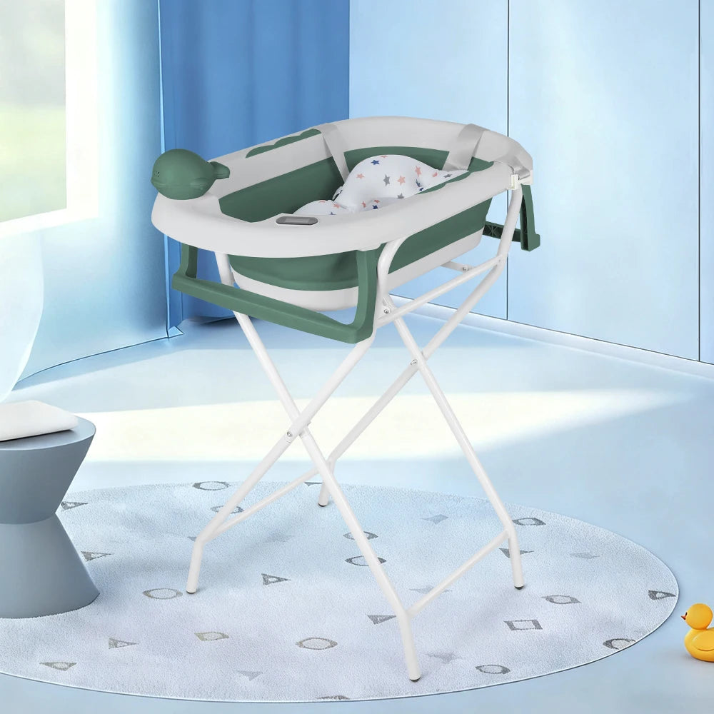 Baignoire 2 en 1 avec pied, coloris vert