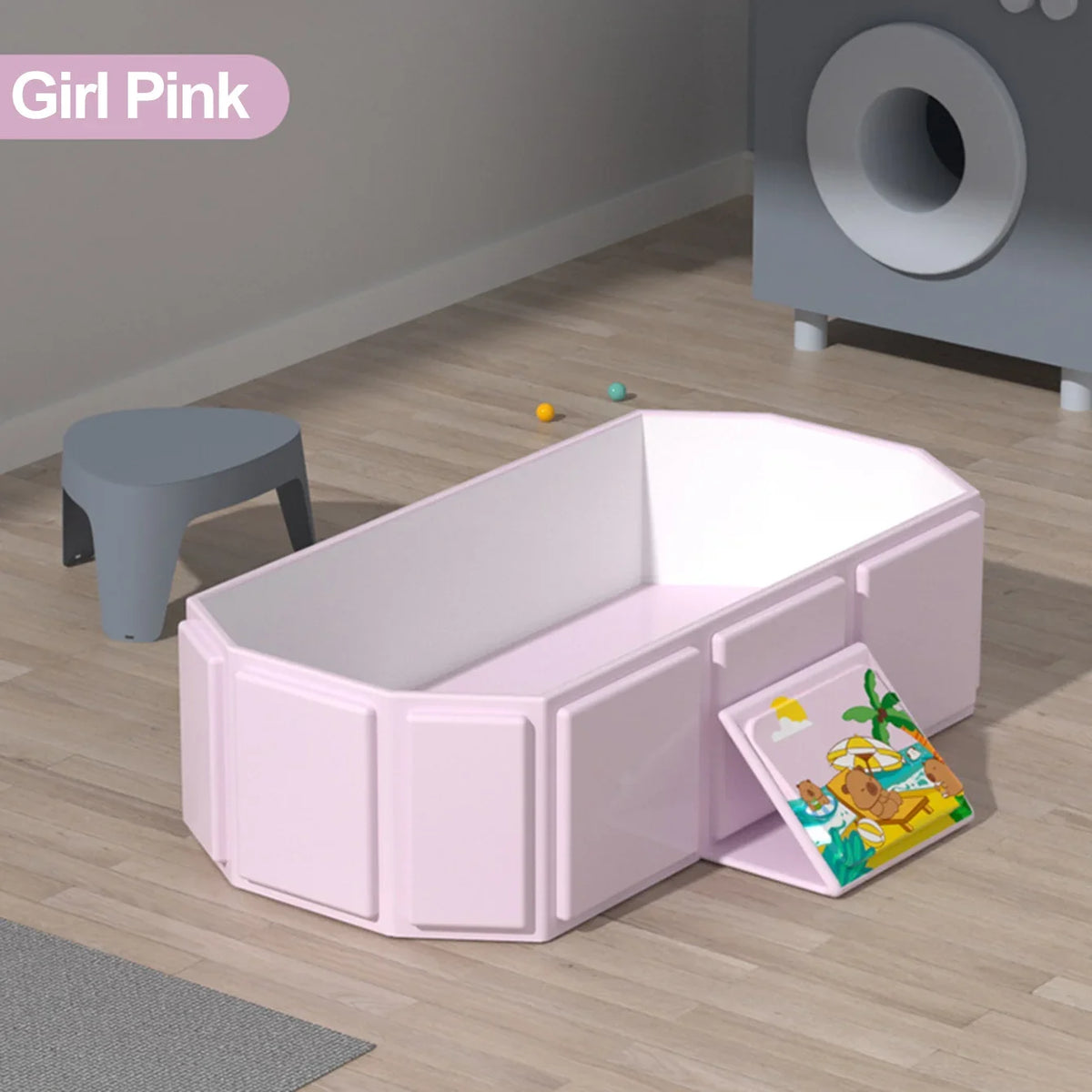Baignoire bébé pliable de voyage, coloris rose
