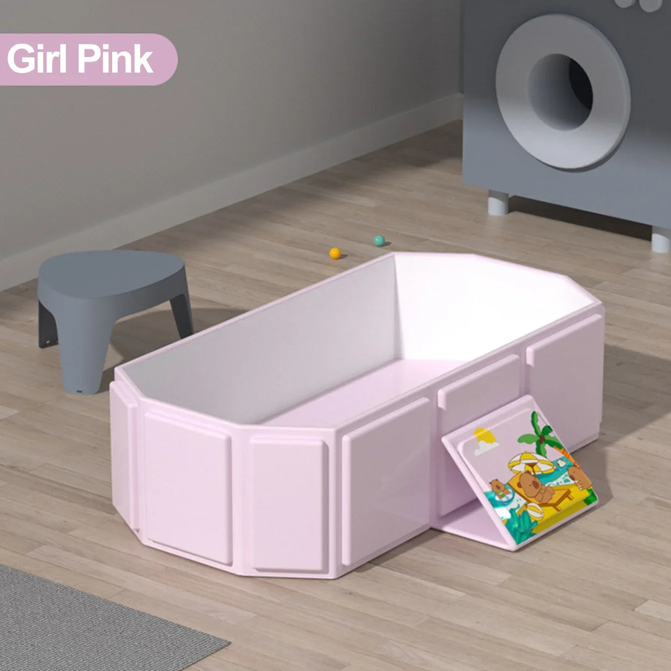 Baignoire bébé pliable de voyage, coloris rose