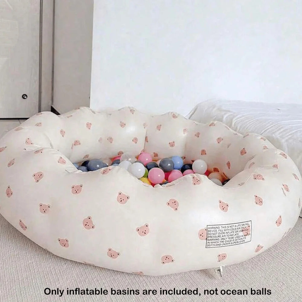 Baignoire bébé gonflable pompe intégrée, motif ours