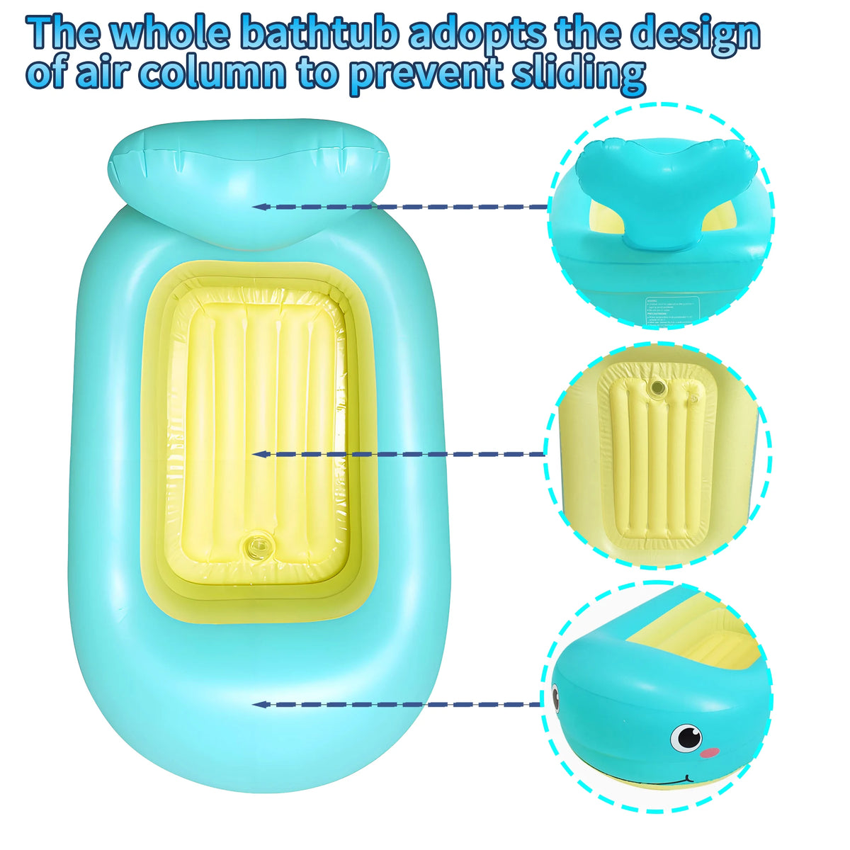 Baignoire gonflable avec dossier, fond souple