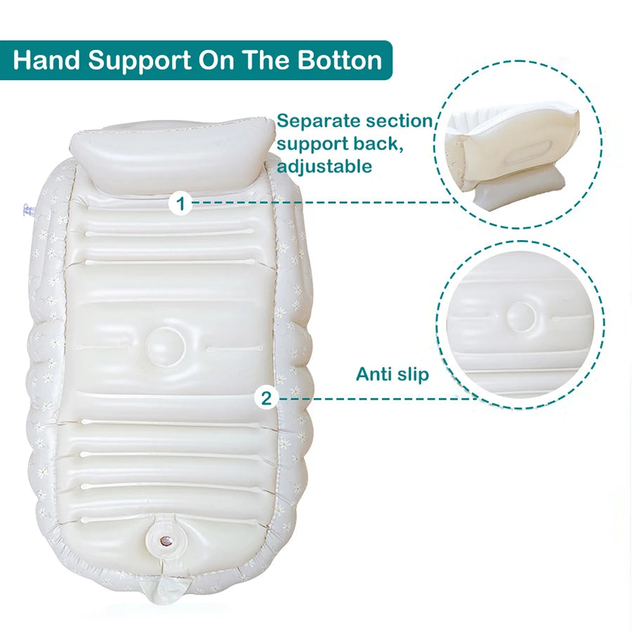 Baignoire gonflable pompe intégrée, format compact dégonflé