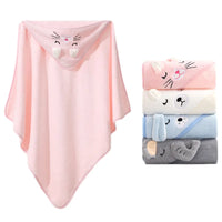 Serviette de bain bébé, capuche brodée