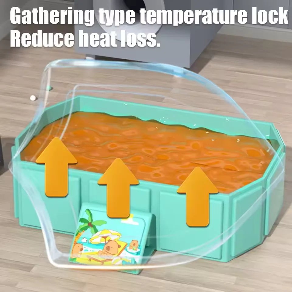 Baignoire de voyage pliable, fond antidérapant
