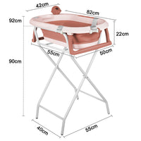 Baignoire bébé pliable 2 en 1 sur pied, coloris rose