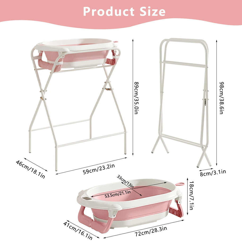 Baignoire bébé pliable 3 en 1 - Rose