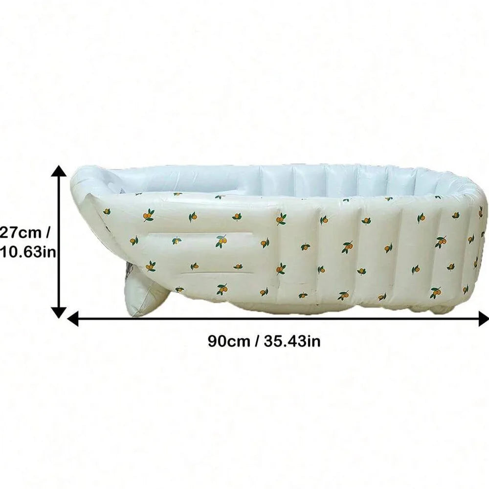 Baignoire bébé gonflable pompe intégrée, motif olive