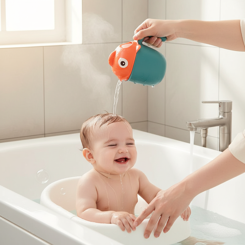 Bébé rincé avec gobelet rinceur